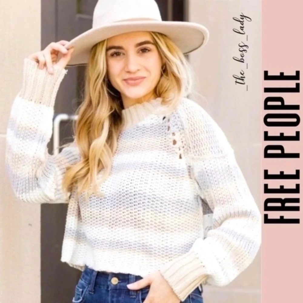 Free People pullover sweater devon striped